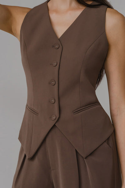 Beverly Vest Top (Brown)