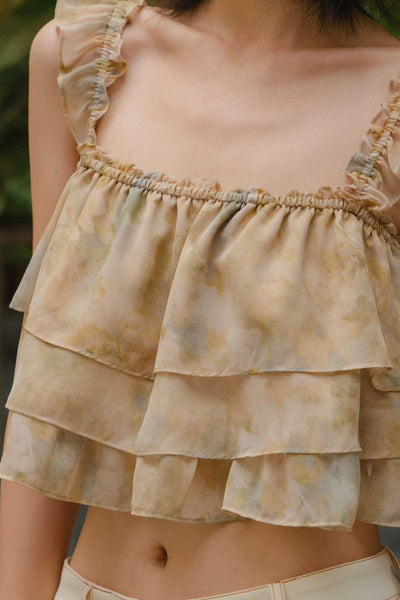 Floretta Ruffle Top  (Custard)
