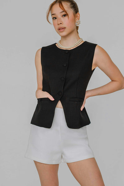 Polly Tweed Shorts (White)