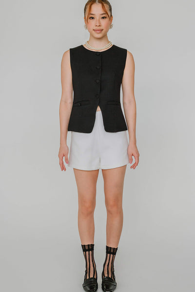 Polly Tweed Shorts (White)