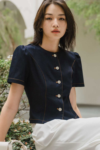 Kendall Denim Top (Midnight)