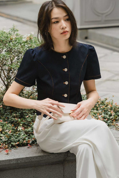 Kendall Denim Top (Midnight)