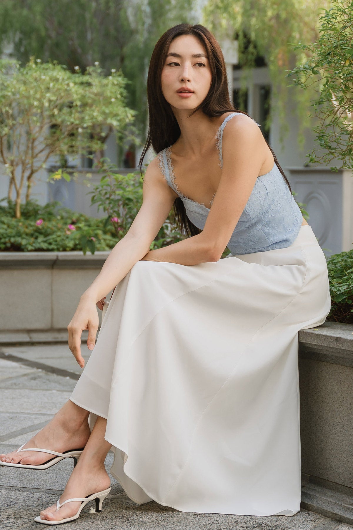 Odette Padded Lace Top (Blue)