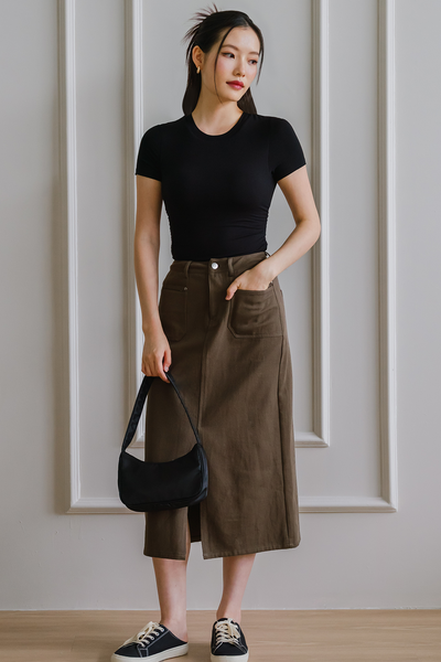 Riley Denim Midi Skirt (Cedar)