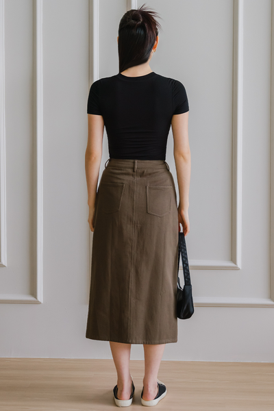 Riley Denim Midi Skirt (Cedar)