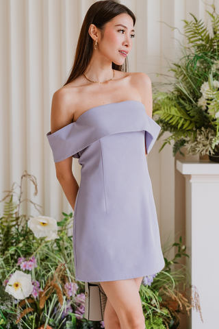 Aphrodite Off Shoulder Mini Dress (Lilac)