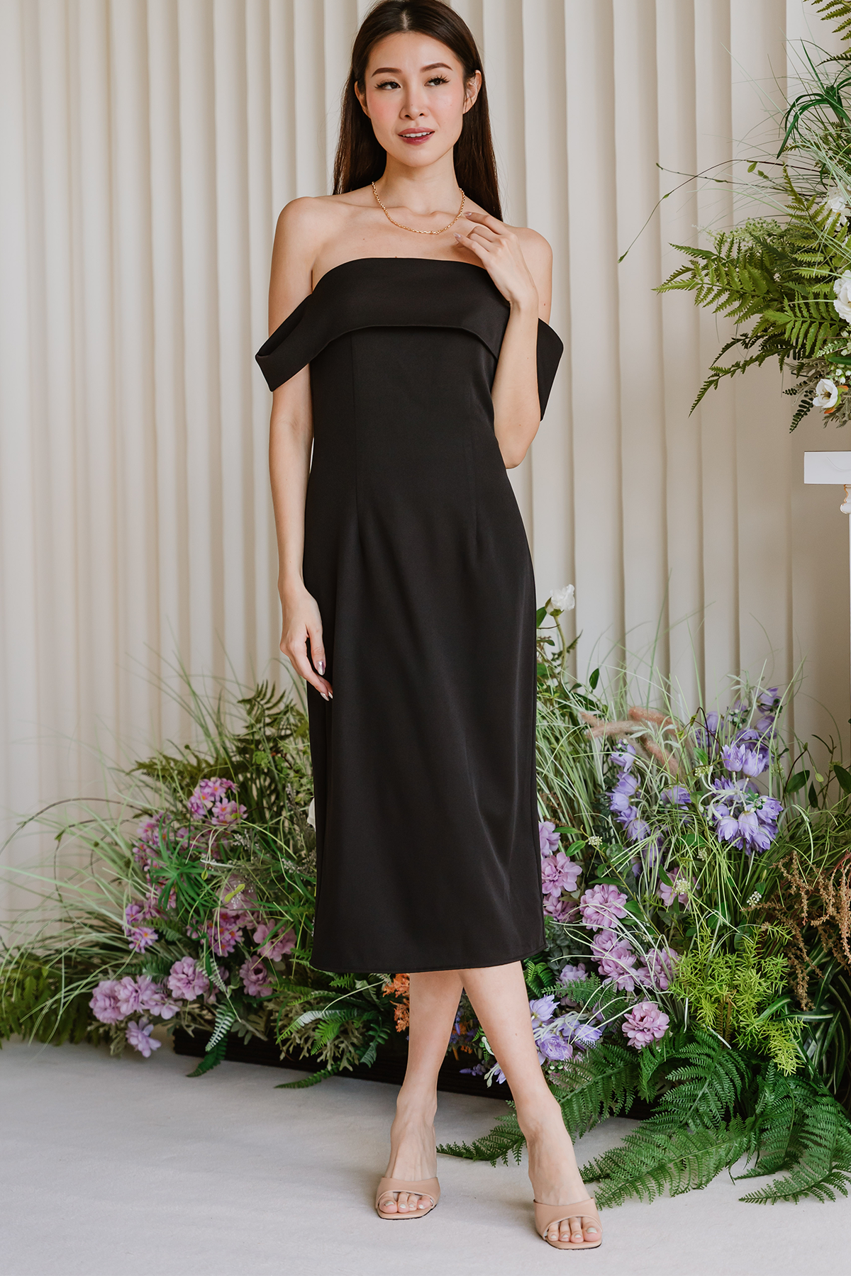 black halo athena midi dress Black Halo Athena Midi Dress Large