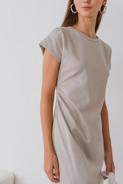 The Everyday Side Slit Dress (Stone)