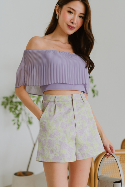 Gemma Brocade Shorts (Lilac)