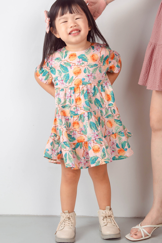 Mini Avery Blossom Dress (Orange)