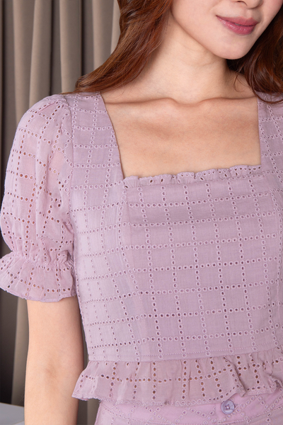Poise and Love Broderie Top (Dusty Pink)