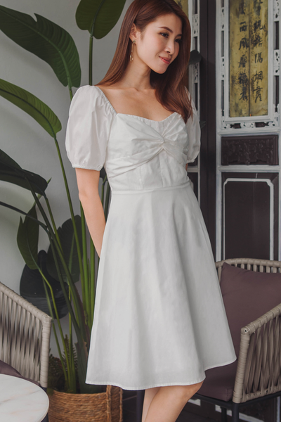 Lianie Twist Front Dress (White)