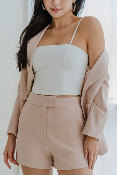 Suit Up Tailored Shorts (Blush)